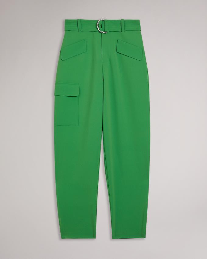 Pantalon Ted Baker High Waist Tapered Cargo With Belt Vert Femme | DNW-67866177